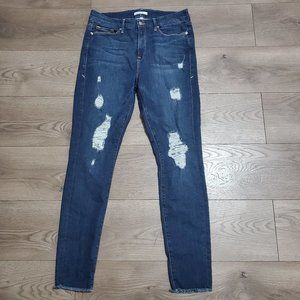 Good American Good Legs Distressed Raw Hem Denim Jeans Women’s Size 14/32 EUC